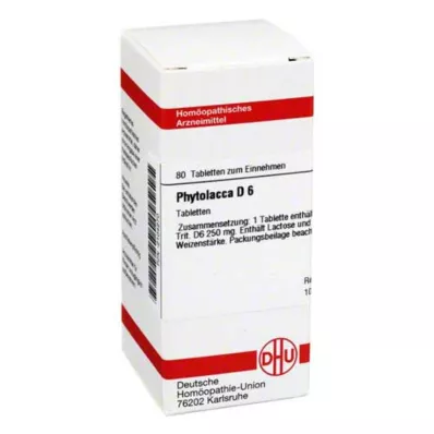 PHYTOLACCA D 6 tabletės, 80 vnt PHYTOLACCA D 6 tabletės, 80 vnt