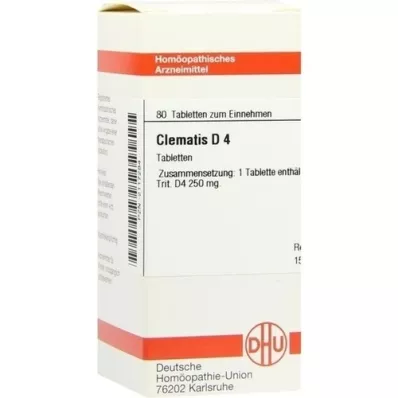 CLEMATIS D 4 tabletės, 80 vnt CLEMATIS D 4 tabletės, 80 vnt