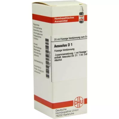 AESCULUS D 1 praskiedimas, 20 ml AESCULUS D 1 praskiedimas, 20 ml