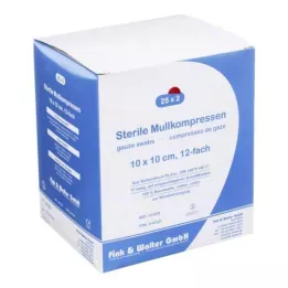 MULLKOMPRESSEN 10x10 cm sterilus 12 kartų, 25X2 vnt