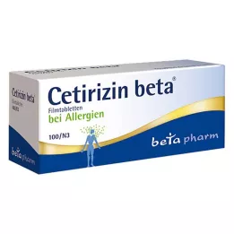 CETIRIZIN beta plėvele dengtos tabletės, 100 vnt