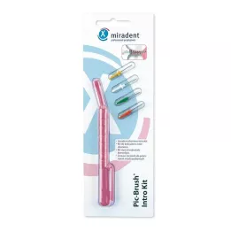 MIRADENT Interd.Pic-Brush Intro Kit 1H+4B.tra.pink, 1 vnt