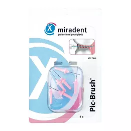 MIRADENT Interd.Pic-Brush pakaitinis šepetys xx-fine pink, 6 vnt