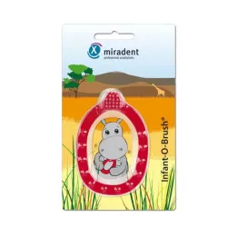 MIRADENT Vaikų mokymosi dantų šepetėlis Infant-O-Brush raudonas, 1 vnt