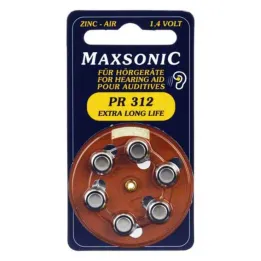 Baterijos klausos aparatams Maxsonic PR312, 6 vnt