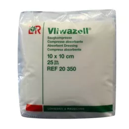 VLIWAZELL Sugeriantys kompresai nesterilūs 10x10 cm, 25 vnt