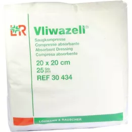 VLIWAZELL Sugeriantys kompresai nesterilūs 20x20 cm, 25 vnt