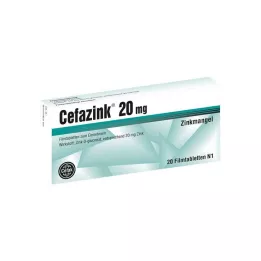 CEFAZINK 20 mg plėvele dengtos tabletės, 20 vnt