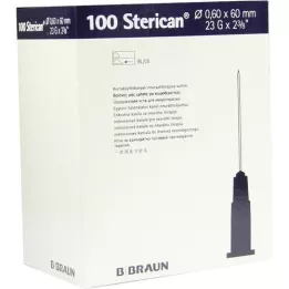 STERICAN Kaniulės 23 Gx2 2/5 0,6x60 mm, 100 vnt