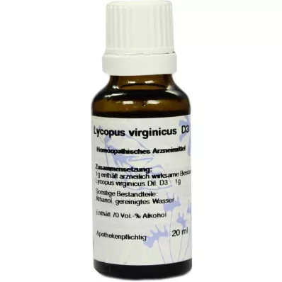 LYCOPUS VIRGINICUS D 3 skiedimas, 20 ml