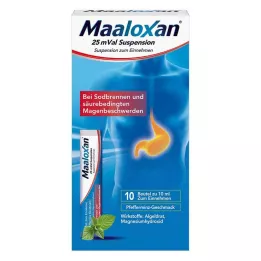 MAALOXAN 25 mVal suspensija, 10X10 ml