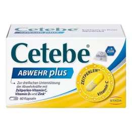 CETEBE ABWEHR plius vitaminas C+vitaminas D3+cinko dangteliai, 60 vnt