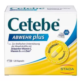 CETEBE ABWEHR plius vitaminas C+vitaminas D3+cinko dangteliai, 120 vnt