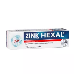 ZINK HEXAL Šnypščiosios tabletės, 20 vnt