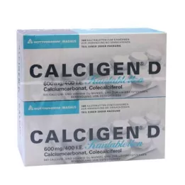 CALCIGEN D 600 mg/400 I.E. kramtomosios tabletės, 200 vnt