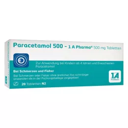PARACETAMOL 500-1A Pharma tabletės, 20 vnt