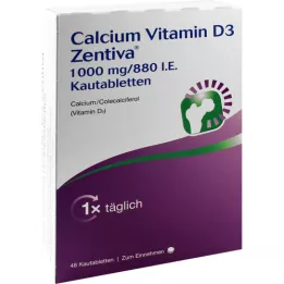 CALCIUM VITAMIN D3 Zentiva 1000 mg/880 I.U. Kautab, 48 vnt