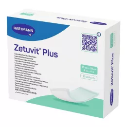 ZETUVIT Plius ypač stiprus sugeriantis kompresas sterilus 10x10 cm, 10 vnt