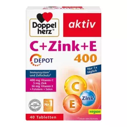 DOPPELHERZ C+Zinc+E Depo tabletės, 40 vnt