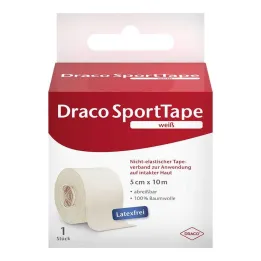 Dracotape tvarstis 10mx5cm baltas, 1 vnt