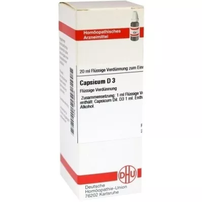 CAPSICUM D 3 skiedimas, 20 ml CAPSICUM D 3 skiedimas, 20 ml