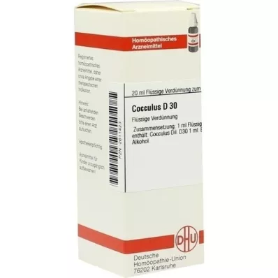 COCCULUS D 30 Skiedimas, 20 ml COCCULUS D 30 Skiedimas, 20 ml