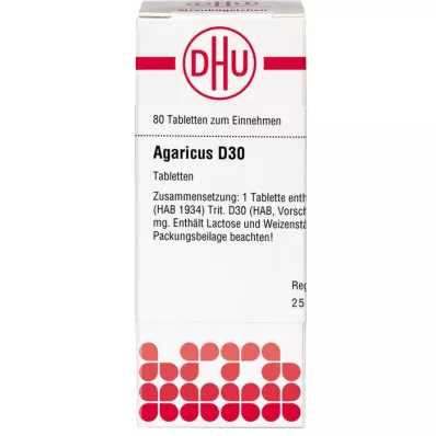 AGARICUS D 30 tablečių, 80 vnt