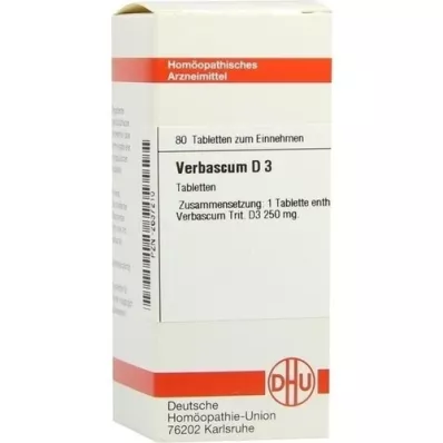 VERBASCUM D 3 tabletės, 80 vnt VERBASCUM D 3 tabletės, 80 vnt