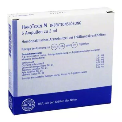 HANOTOXIN M injekcinis tirpalas, 5X2 ml HANOTOXIN M injekcinis tirpalas, 5X2 ml