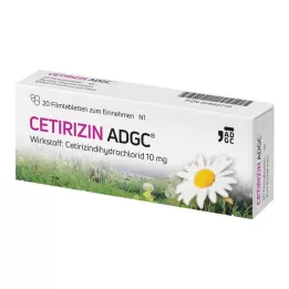 CETIRIZIN ADGC Plėvele dengtos tabletės, 20 vnt