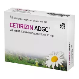 CETIRIZIN ADGC Plėvele dengtos tabletės, 50 vnt