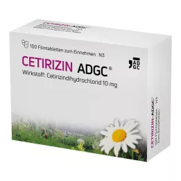 CETIRIZIN ADGC Plėvele dengtos tabletės, 100 vnt