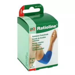 RATIOLINE ūmaus fiksavimo tvarstis rišlus 8 cmx4 m mėlynas, 1 vnt