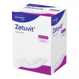 ZETUVIT Sugeriantys kompresai sterilūs 10x10 cm, 25 vnt