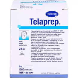 TELAPREP Paruošiamasis tamponas nesterilus 1 dydis mažas, 1000 vnt