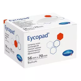 EYCOPAD Akių kompresai 56x70 mm nesterilūs, 5 vnt