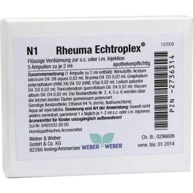 RHEUMA ECHTROPLEX Injekcinis tirpalas, 5X2 ml RHEUMA ECHTROPLEX Injekcinis tirpalas, 5X2 ml
