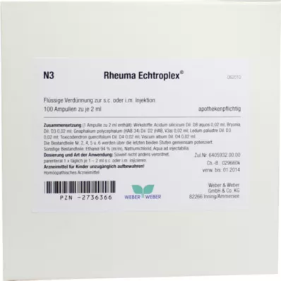 RHEUMA ECHTROPLEX Injekcinis tirpalas, 100X2 ml