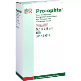 PRO-OPHTA Kompresai 5,5x7,5 cm sterilūs vienetiniai, 5 vnt