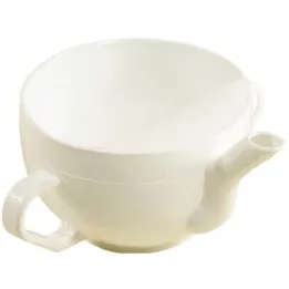 KRANKENTASSE Baltas plastikinis su 2 rankenomis, 1 vnt