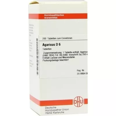 AGARICUS D 6 tabletės, 200 vnt AGARICUS D 6 tabletės, 200 vnt