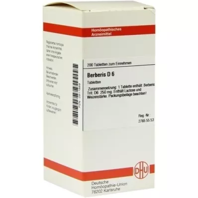 BERBERIS D 6 tabletės, 200 vnt BERBERIS D 6 tabletės, 200 vnt