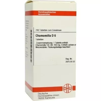 CHAMOMILLA D 6 tabletės, 200 vnt CHAMOMILLA D 6 tabletės, 200 vnt