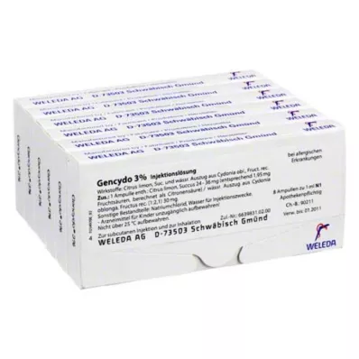 GENCYDO 3 % injekcinis tirpalas, 48X1 ml GENCYDO 3 % injekcinis tirpalas, 48X1 ml