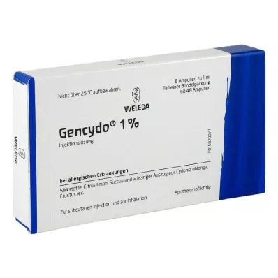 GENCYDO 1% injekcinis tirpalas, 48X1 ml