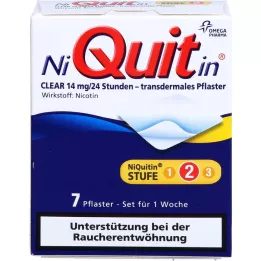 NIQUITIN Skaidrūs 14 mg transderminiai pleistrai, 7 vnt