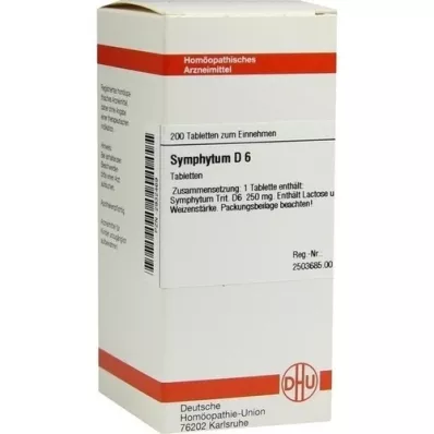 SYMPHYTUM D 6 tabletės, 200 vnt