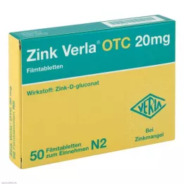 ZINK VERLA OTC 20 mg plėvele dengtos tabletės, 50 vnt