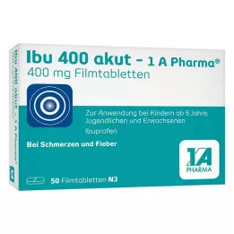 IBU 400 akut-1A Pharma plėvele dengtų tablečių, 50 vnt