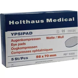 AUGENKOMPRESSEN Ypsipad 56x70 mm sterilus, 5 vnt